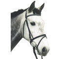 S2G HOOFDSTEL LEDER ENGELS MODEL ZWART PONY
