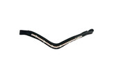 FRONTAL EXCLUSIEVE NOIR CUIR VERNI 1 rangees ROSE/CRYSTAL PERLES COB