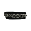 BRACELET EXCLUSIVE NOIR CUIR 3 rangees CRYSTAL PETIT XS