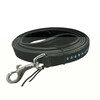 LEIBAND EXCLUSIVE ZWART SUEDE LEER 1 RIJ BLAUW KRISTAL - SMALL/MEDIUM