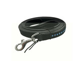 LEIBAND EXCLUSIVE ZWART SUEDE LEER 1 RIJ BLAUW KRISTAL - SMALL/MEDIUM