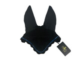 NOIR BONNET POUR CHEVAL EXCLUSIVE 1 rangees BLEU CRYSTAL PONY