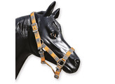 S2G HALSTER ORANJE MET GERUIT MOTIEF TAUPE PONY