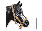 S2G HALSTER ORANJE MET GERUIT MOTIEF TAUPE PONY